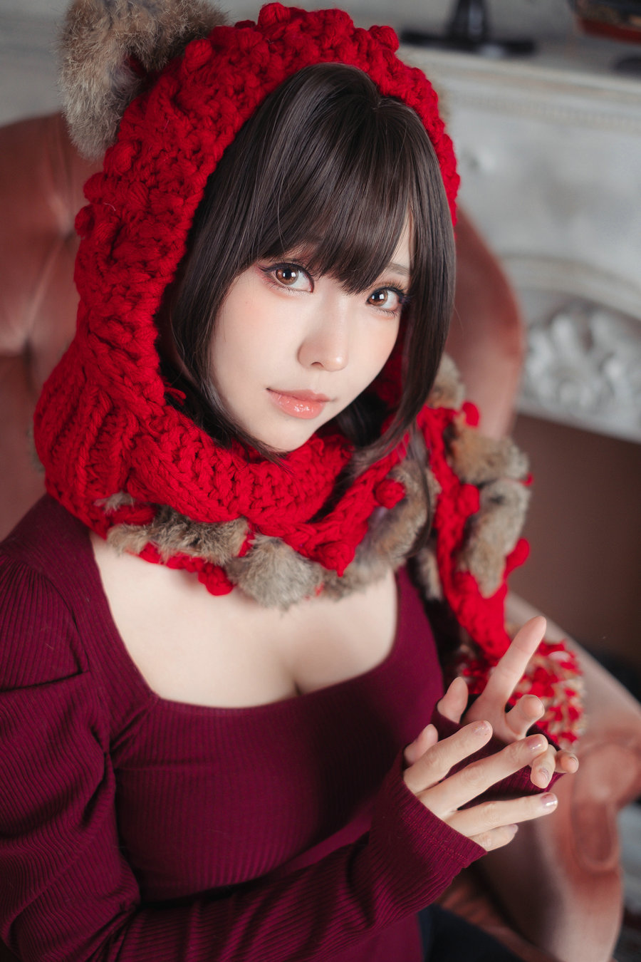 Ely_eee(ElyEE子) – 红色 KNITTING [52P-110MB]-优选资源网