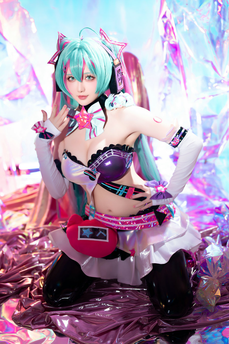 Coser小姐姐星之迟迟 – Miku初音未来 喵斯快跑 [73P1V-2.75GB]-优选资源网